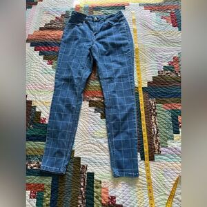 Roebuck & Co Checked Denim Straight Leg Jeans Size 6
